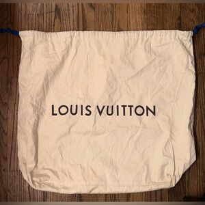 Louis Vuitton Cream Dust Bag with Black Logo